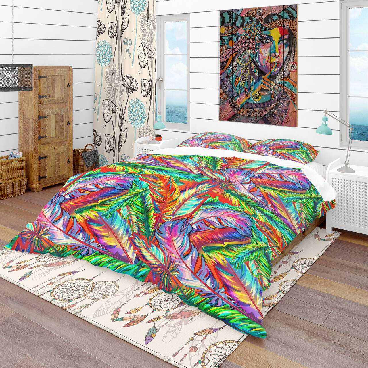 Designart 'Bright Texture' Southwestern Bedding Set - Duvet Cover & Shams